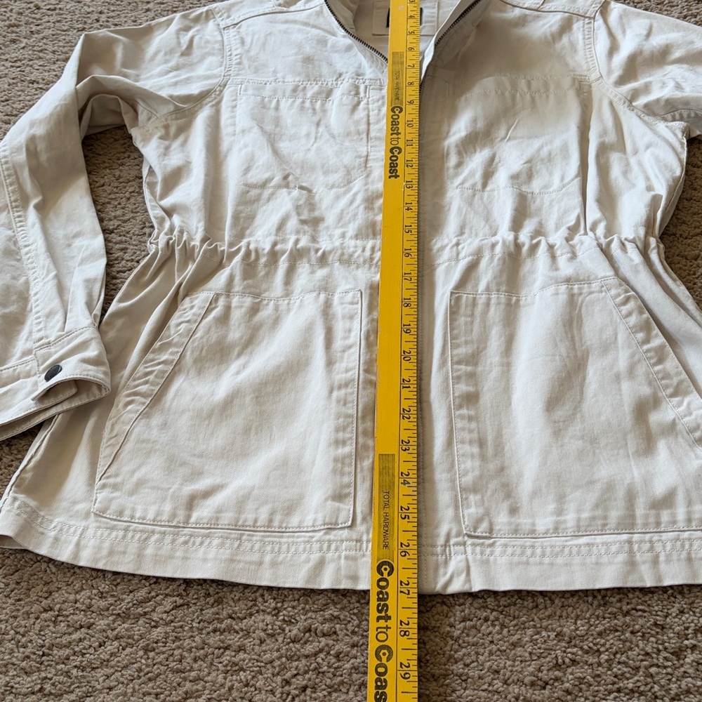 GAP Beige Cream Utility jacket size Small Cotton pockets drawstring waist - Picture 8 of 13